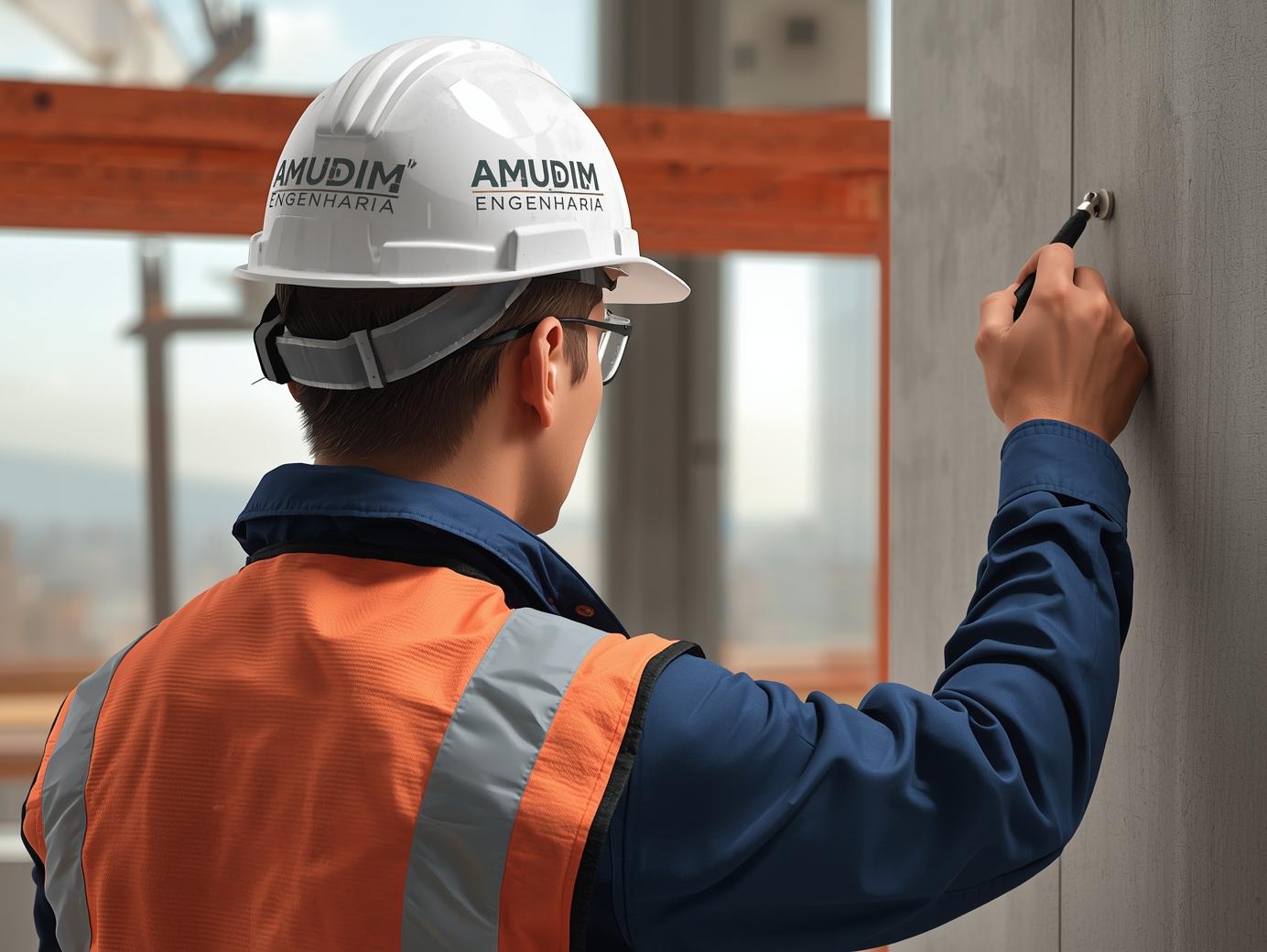 service-1 inspeção predial, usando o capacete da amudim engenharia